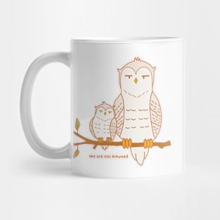 Cute Bored Owls Illustration Mug